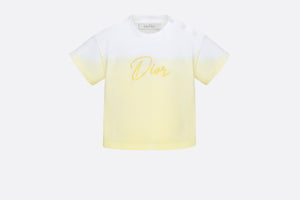 Baby T-Shirt • White Cotton Jersey with Yellow Dip-Dye