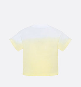 Baby T-Shirt • White Cotton Jersey with Yellow Dip-Dye