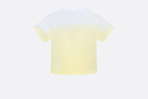Baby T-Shirt • White Cotton Jersey with Yellow Dip-Dye