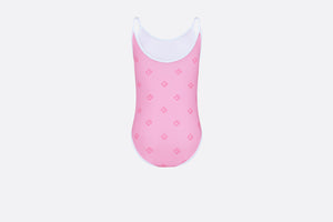 Kid's One-Piece Swimsuit • Pink 'CD' Printed Technical Fabric