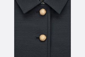 Cropped Jacket • Navy Blue Wool and Silk