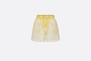 Kid's Swim Shorts • White Cannage Technical Canvas with Yellow Dip-Dye Print