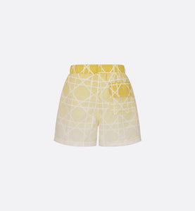 Kid's Swim Shorts • White Cannage Technical Canvas with Yellow Dip-Dye Print