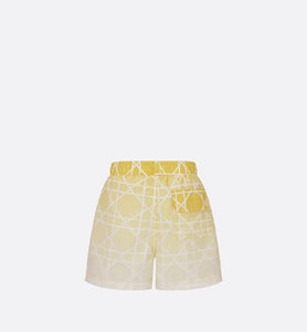 Kid's Swim Shorts • White Cannage Technical Canvas with Yellow Dip-Dye Print