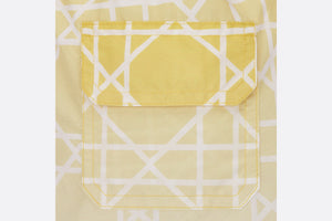 Kid's Swim Shorts • White Cannage Technical Canvas with Yellow Dip-Dye Print