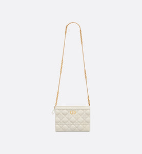 Dior Caro Zipped Pouch with Chain • Latte Supple Cannage Calfskin