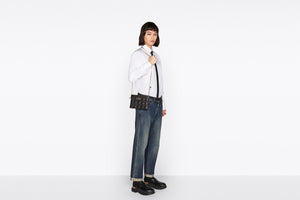Dior Caro Zipped Pouch with Chain • Latte Supple Cannage Calfskin