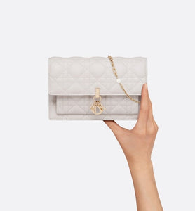 Lady Dior Chain Pouch • Latte Cannage Lambskin