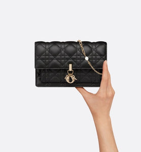 Lady Dior Chain Pouch • Black Cannage Lambskin
