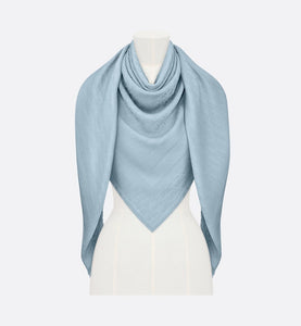 D-Oblique Shawl • Horizon Blue Wool, Silk and Cashmere