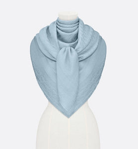 D-Oblique Shawl • Horizon Blue Wool, Silk and Cashmere