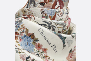 Dior Jardin d'Hiver 90 Square Scarf • White Multicolor Silk Twill