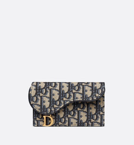 Saddle Flap Compact Zipped Card Holder • Dior Oblique Jacquard