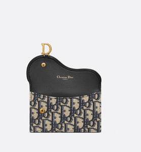 Saddle Flap Compact Zipped Card Holder • Dior Oblique Jacquard