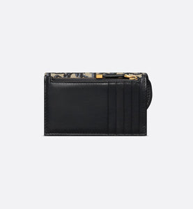 Saddle Flap Compact Zipped Card Holder • Dior Oblique Jacquard