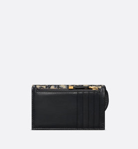 Saddle Flap Compact Zipped Card Holder • Dior Oblique Jacquard