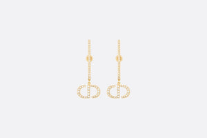 30 Montaigne Earrings • Gold-Finish Metal and White Crystals