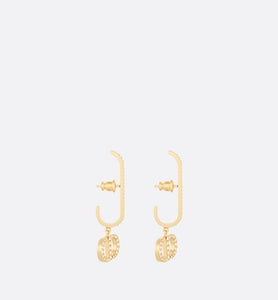 30 Montaigne Earrings • Gold-Finish Metal and White Crystals