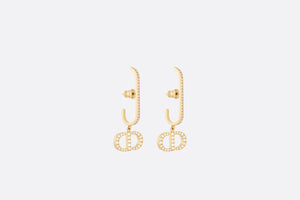 30 Montaigne Earrings • Gold-Finish Metal and White Crystals