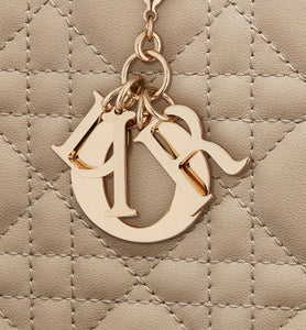 Lady Dior Pouch • Sand-Colored Cannage Lambskin