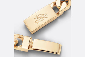 CACTUS JACK DIOR Chain Link Bracelet • Gold-Finish Brass with Orange Aventurine and White Mother-of-Pearl