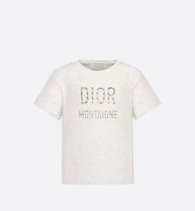 Kid's T-Shirt • Ivory and Gold-Tone Technical Jersey