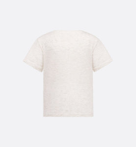 Kid's T-Shirt • Ivory and Gold-Tone Technical Jersey