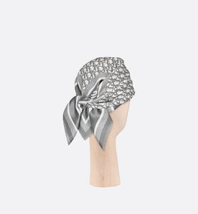Dior Oblique Diortwin 70 Square Scarf • Gray Silk Twill