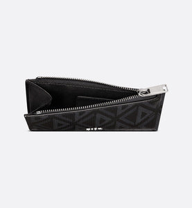 Zipped Card Holder • Black CD Diamond Canvas