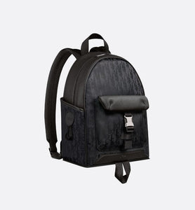 Kid's Dior Explorer Backpack • Black Dior Oblique Mirage Technical Fabric and Grained Calfskin