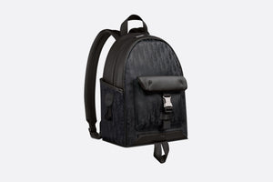Kid's Dior Explorer Backpack • Black Dior Oblique Mirage Technical Fabric and Grained Calfskin