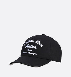 Christian Dior Atelier Baseball Cap • Black Cotton Canvas