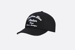 Christian Dior Atelier Baseball Cap • Black Cotton Canvas