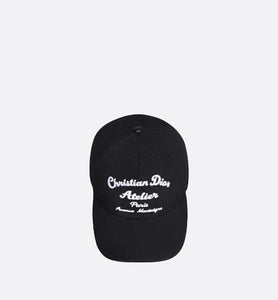 Christian Dior Atelier Baseball Cap • Black Cotton Canvas