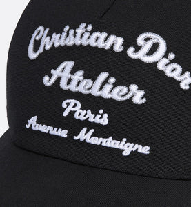 Christian Dior Atelier Baseball Cap • Black Cotton Canvas
