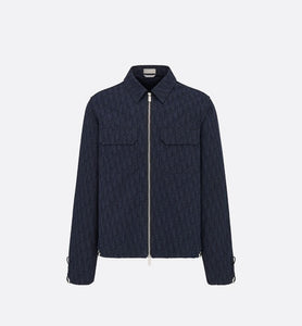 Zipped Blouson • Navy Blue and Black Dior Oblique Kasuri Cotton Denim