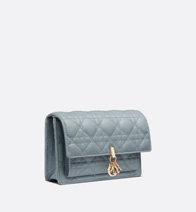 Lady Dior Chain Pouch • Cloud Blue Cannage Lambskin