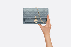 Lady Dior Chain Pouch • Cloud Blue Cannage Lambskin