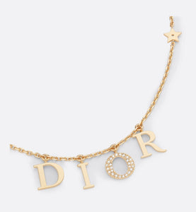 Dio(r)evolution Necklace • Gold-Finish Metal and White Crystals