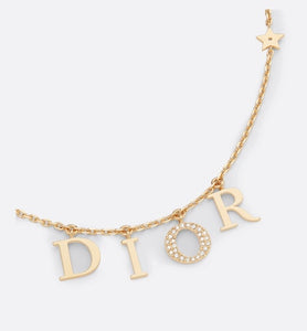 Dio(r)evolution Necklace • Gold-Finish Metal and White Crystals