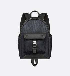 Kid's Dior Explorer Backpack • Black Dior Oblique Mirage Technical Fabric and Grained Calfskin