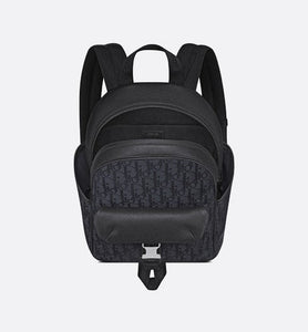 Kid's Dior Explorer Backpack • Black Dior Oblique Mirage Technical Fabric and Grained Calfskin