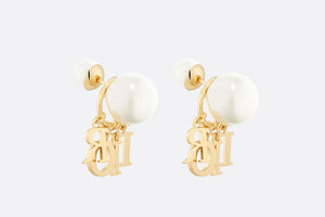 Dior Tribales Earrings • Gold-Finish Metal, White Resin Pearls and White Crystals