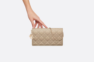 Lady Dior Pouch • Sand-Colored Cannage Lambskin