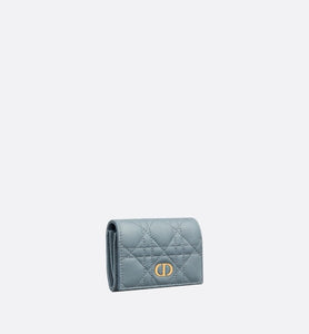 Dior Caro XS Wallet • Cloud Blue Supple Cannage Calfskin