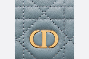 Dior Caro XS Wallet • Cloud Blue Supple Cannage Calfskin