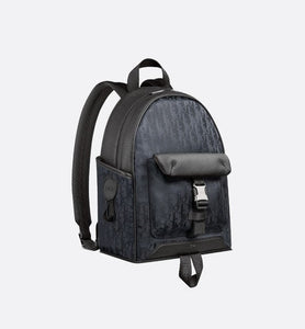 Kid's Dior Explorer Backpack • Black Dior Oblique Mirage Technical Fabric and Grained Calfskin
