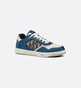 B27 Low-Top Sneaker • Blue, Cream and Dior Gray Smooth Calfskin with Beige and Black Dior Oblique Jacquard