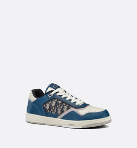 B27 Low-Top Sneaker • Blue, Cream and Dior Gray Smooth Calfskin with Beige and Black Dior Oblique Jacquard