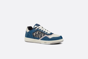 B27 Low-Top Sneaker • Blue, Cream and Dior Gray Smooth Calfskin with Beige and Black Dior Oblique Jacquard
